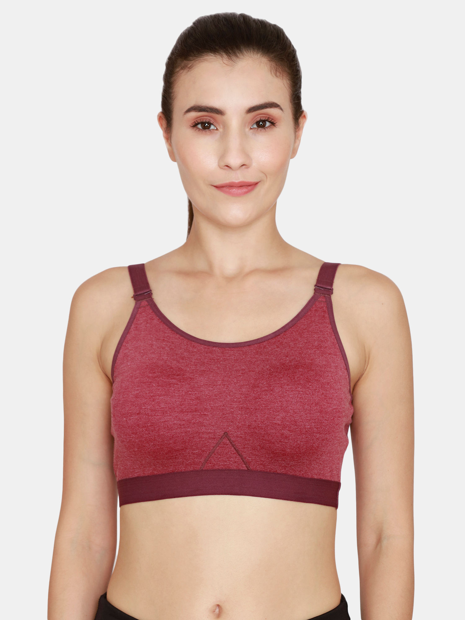 Buy Rosaline Low Impact Sports Bra With Racer Back - Red Plum at Rs.278  online
