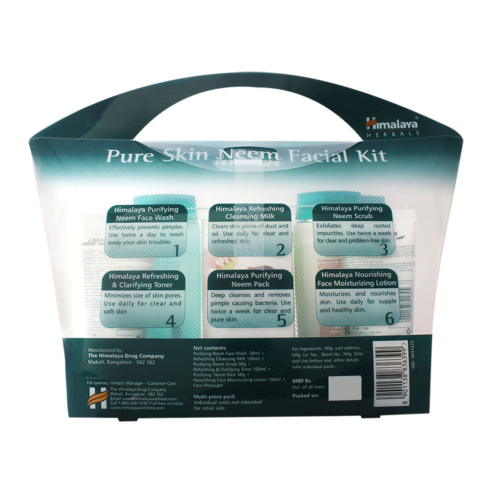 himalaya pure skin neem facial kit with face massager
