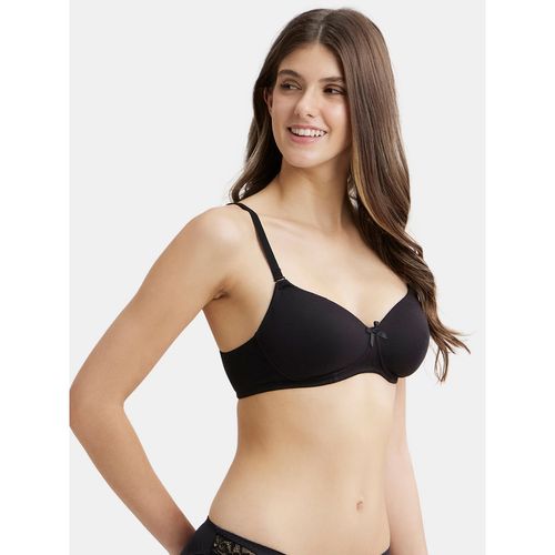 Womens Plus Size Soft Cotton Lace Bra Full Coverage Wirefree Non-Padded 34B  Black