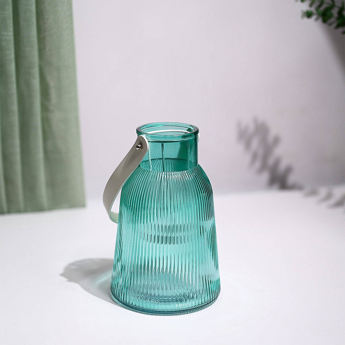 Voncasa Cylendrical Blue Glass Tea Light Holder