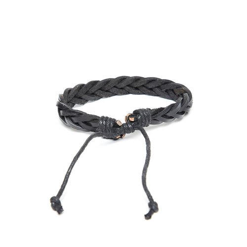 OOMPH Black Braided Leather Handmade Wrap Fashion Bracelet for Men & Boys:  Buy OOMPH Black Braided Leather Handmade Wrap Fashion Bracelet for Men &  Boys Online at Best Price in India