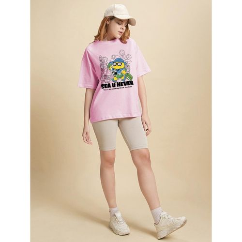 Buy Women's Pink Oversized T-shirt Online at Bewakoof