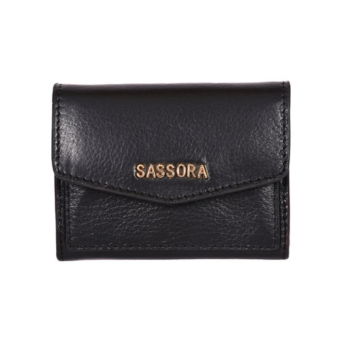 Sassora Genuine Leather Black Card Holder for Women (S) - Main Image