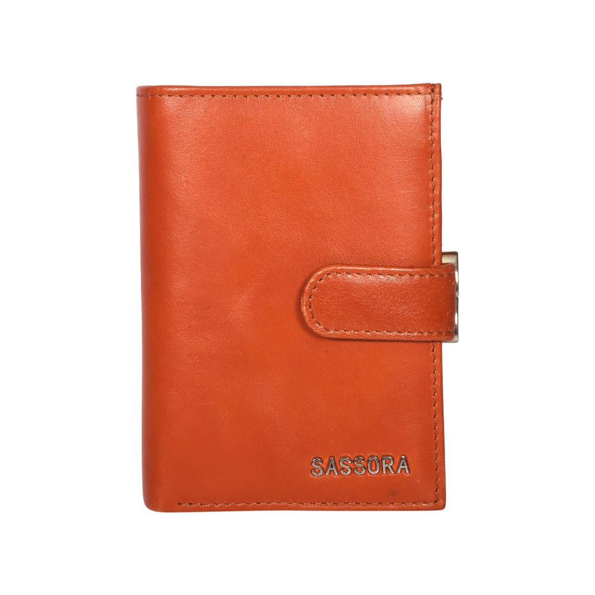Sassora Orange Premium Leather Magnet RFID Women Wallet (M)