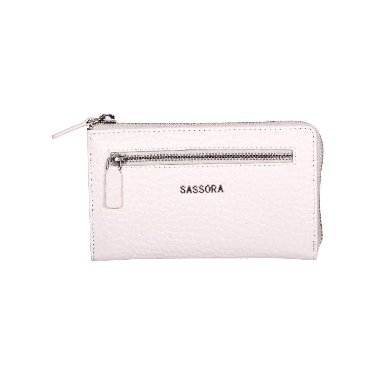 Sassora White Premium Leather RFID Women Purse Wallet (M)