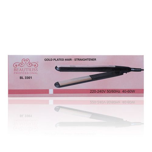 Beautiliss Gold Ceramic Plates Fast Heating Instant Hair Straightener