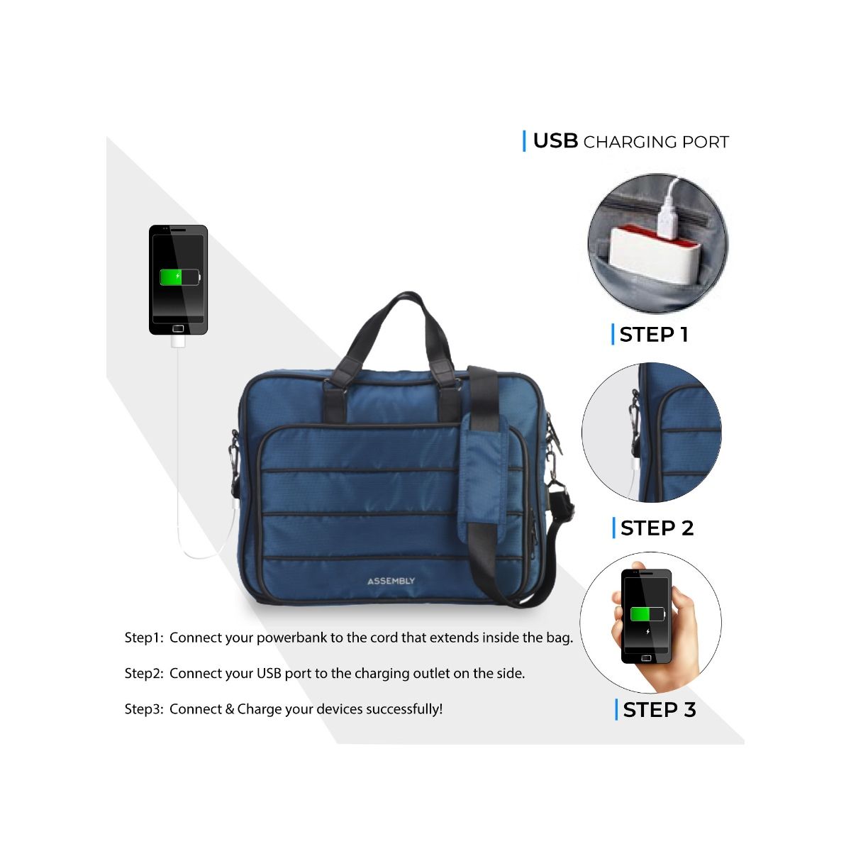 Assembly Blue Laptop Bag with Gadget Organiser Tech Kit Buy Assembly
