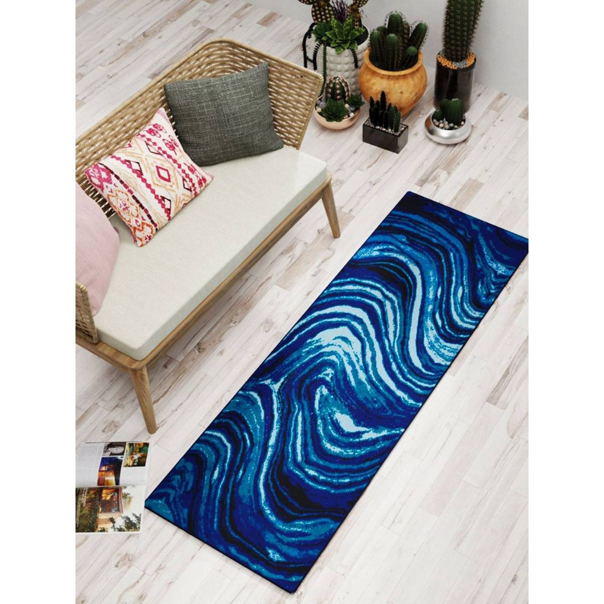 BIANCA Matuzi 2 X 5 Ft Area Rug Blue05