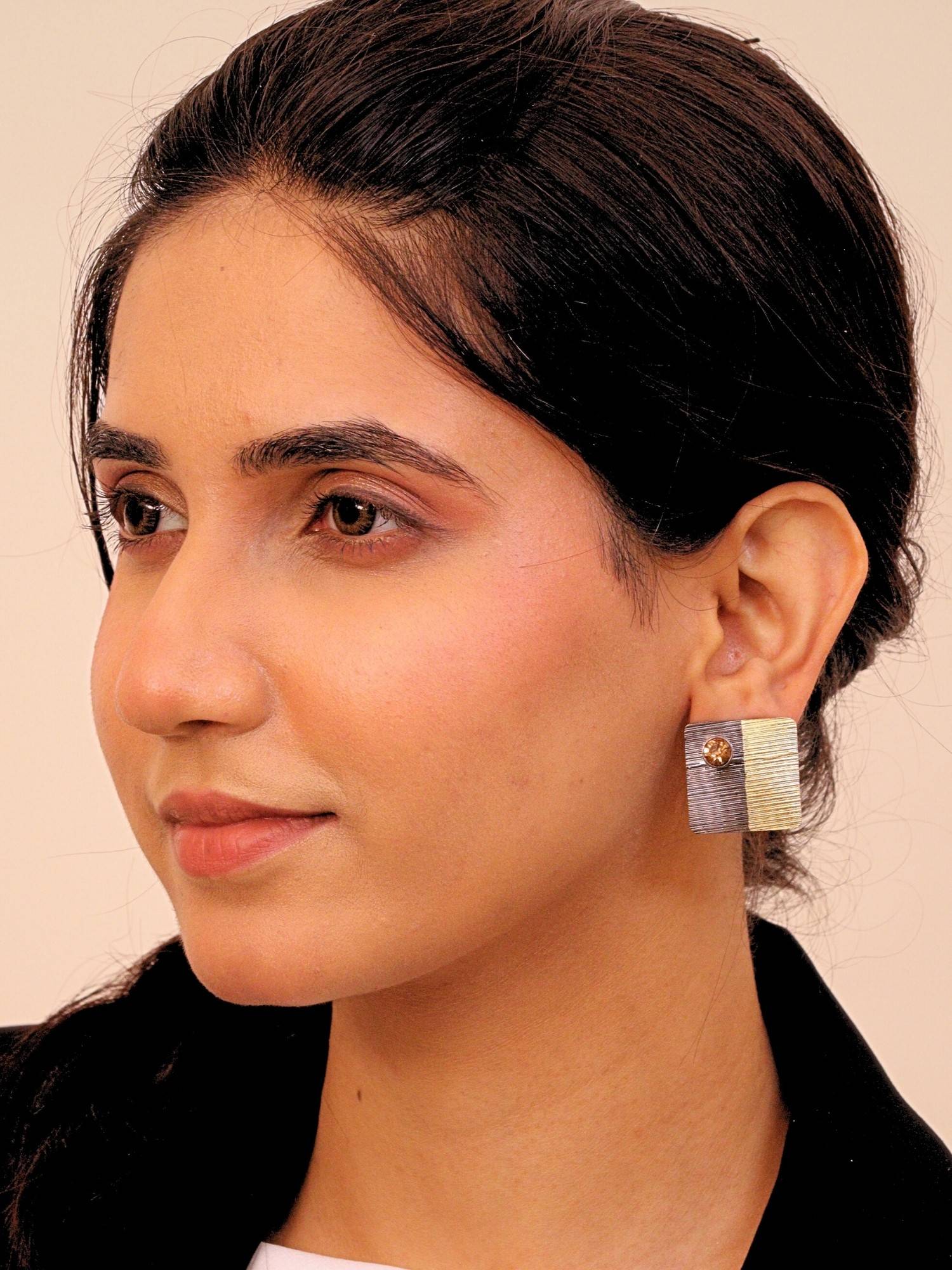 Viana Jewels Maaya Dual Tone Brass Earrings