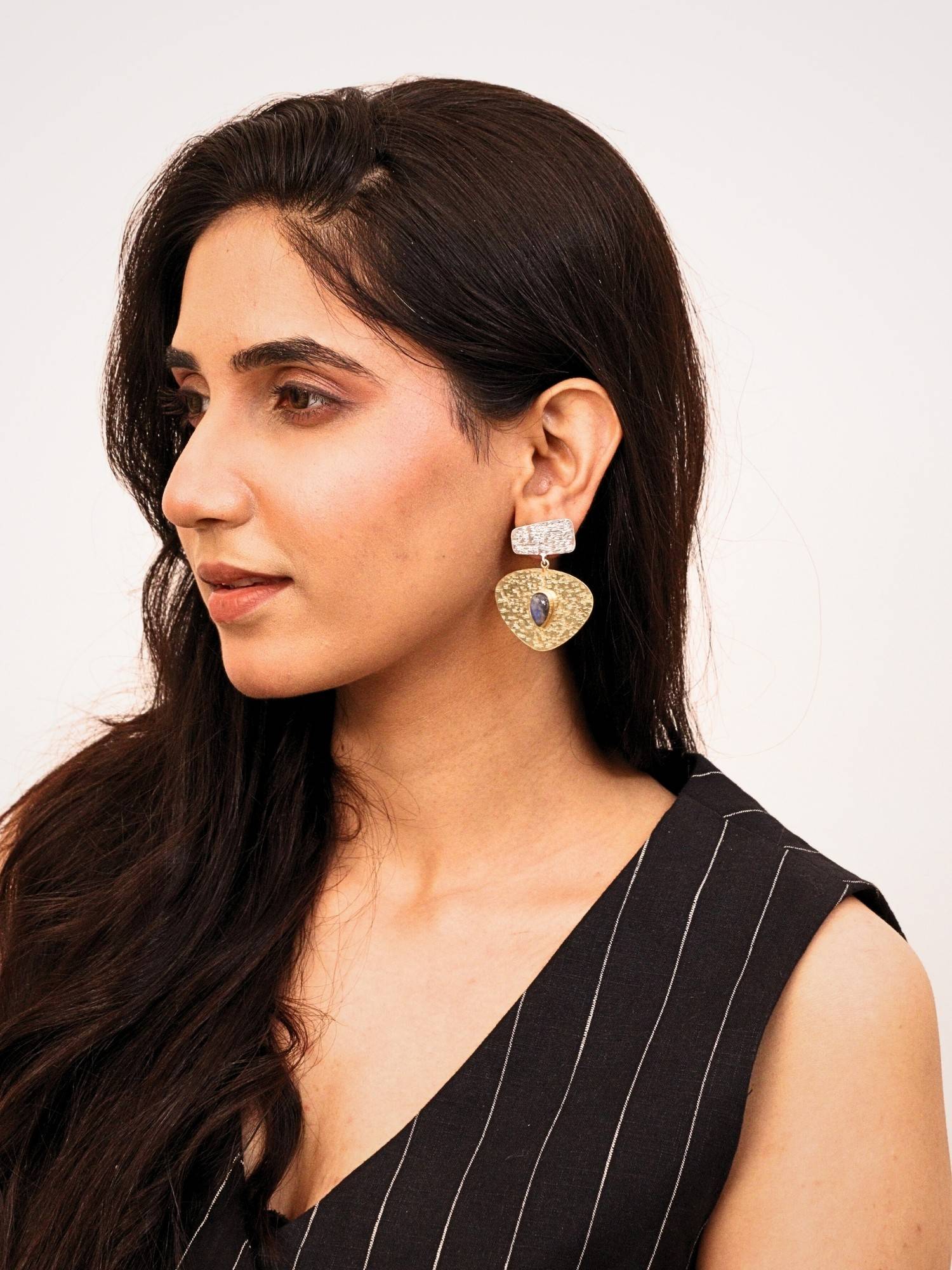 Viana Jewels Kanak Dual Tone Brass Earrings