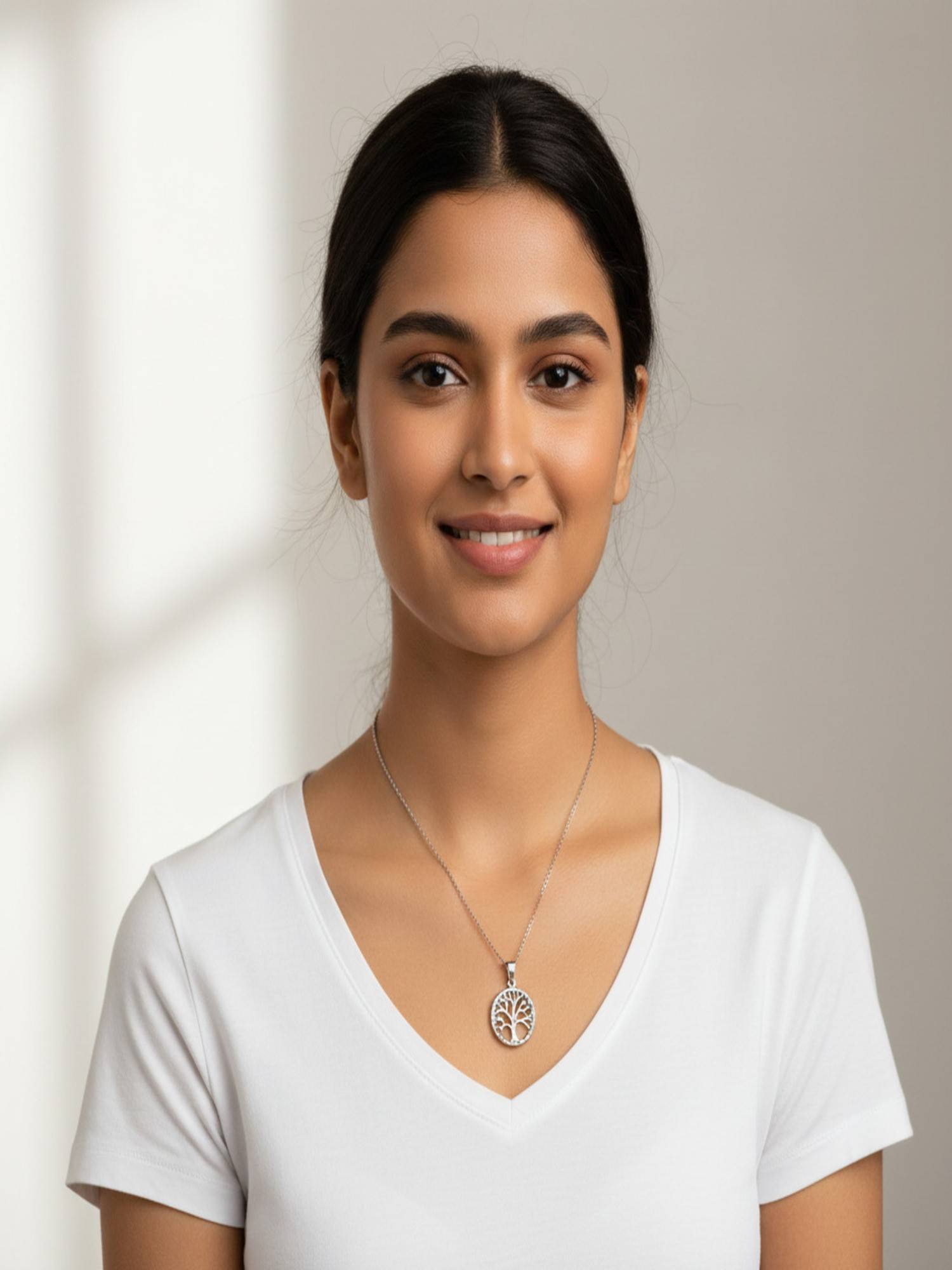 Jewelz Sparkling Silver Tree Of Life Pendant Necklace