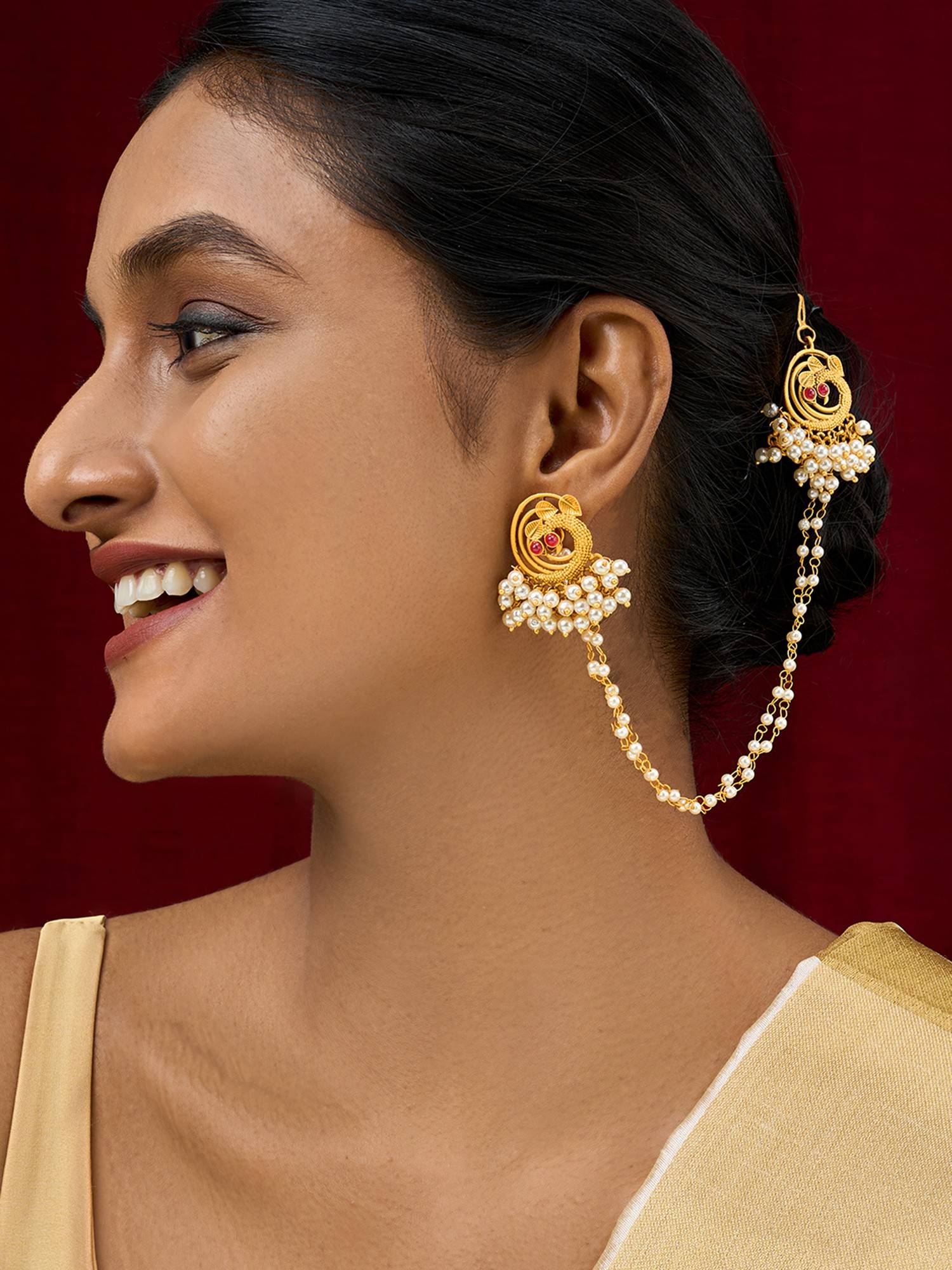Teejh Mayura Oxidised Peacock Earrings