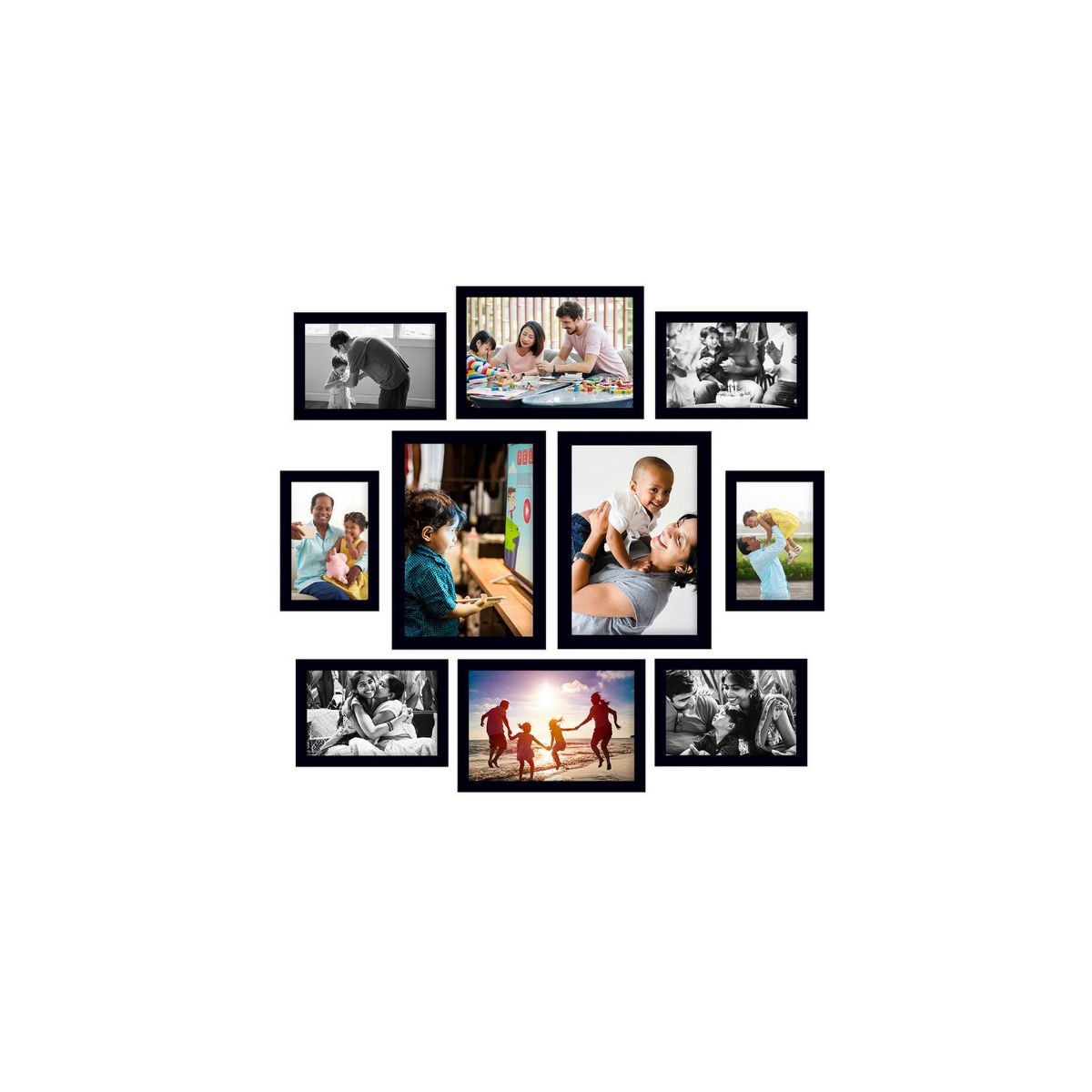 Buy eCraftIndia Memory Wall Collage Photo Frame Set of 10 Photo