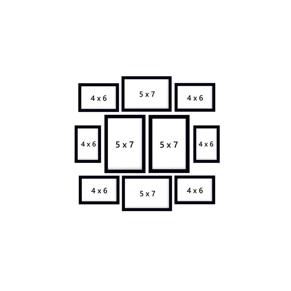 eCraftIndia Memory Wall Collage Photo Frame Set of 10 Photo Frames