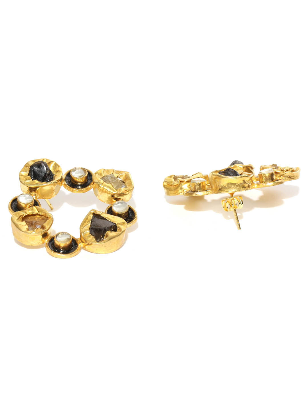 Berry Slice Medium Hoop Earrings, Gold