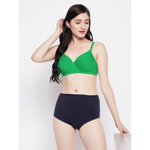 Buy Clovia Cotton Solid Padded Demi Cup Wire Free T-shirt Bra