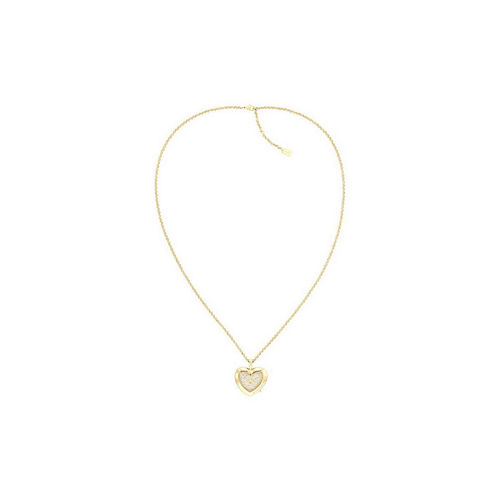 Coach Women Heart Necklace Gold Heart Dial Analog Watch 14504513 (M)