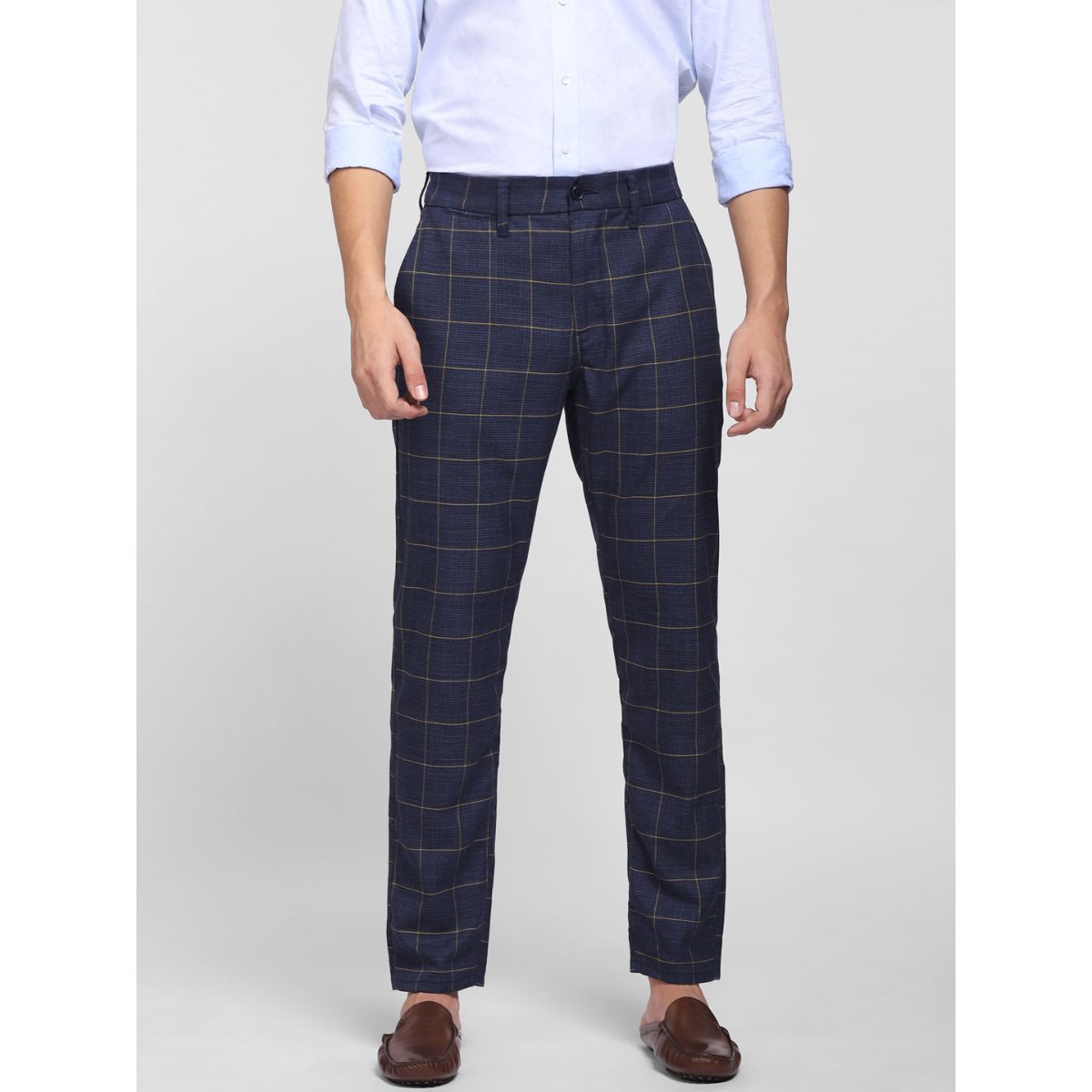 Blue Wool Trousers for Men - Hexis Milano