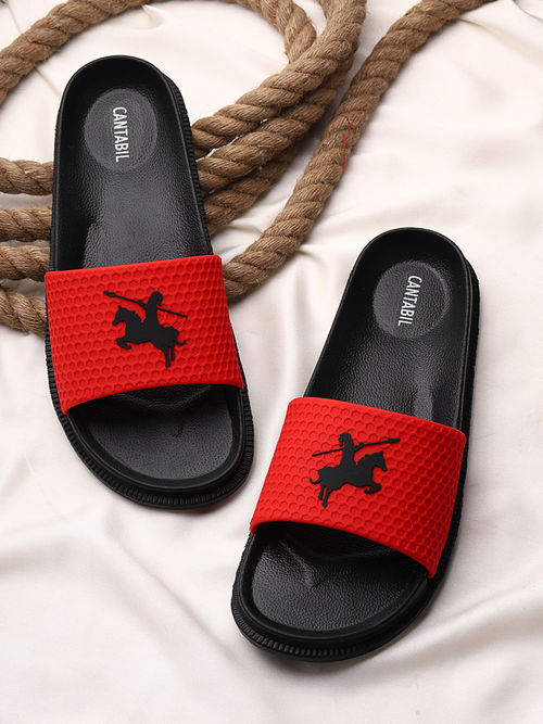 Buy Cantabil Men Red Comfortable Self Design Sliders Online