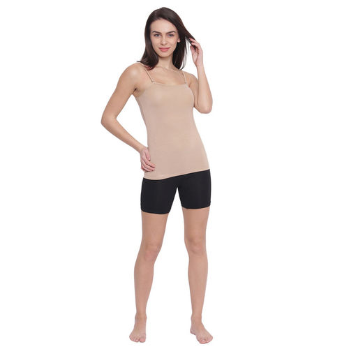 Enamor Essentials Womens E007-Sleeveless Slim Fit Camisole Beige (S)
