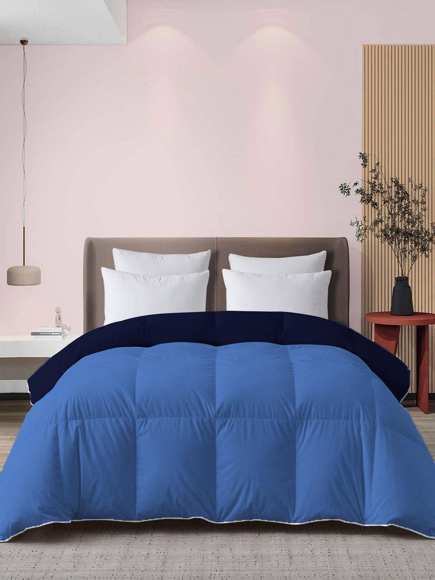 MULBERRY LIVING Double Cobalt & Ink Reversible Comforter(Queen)
