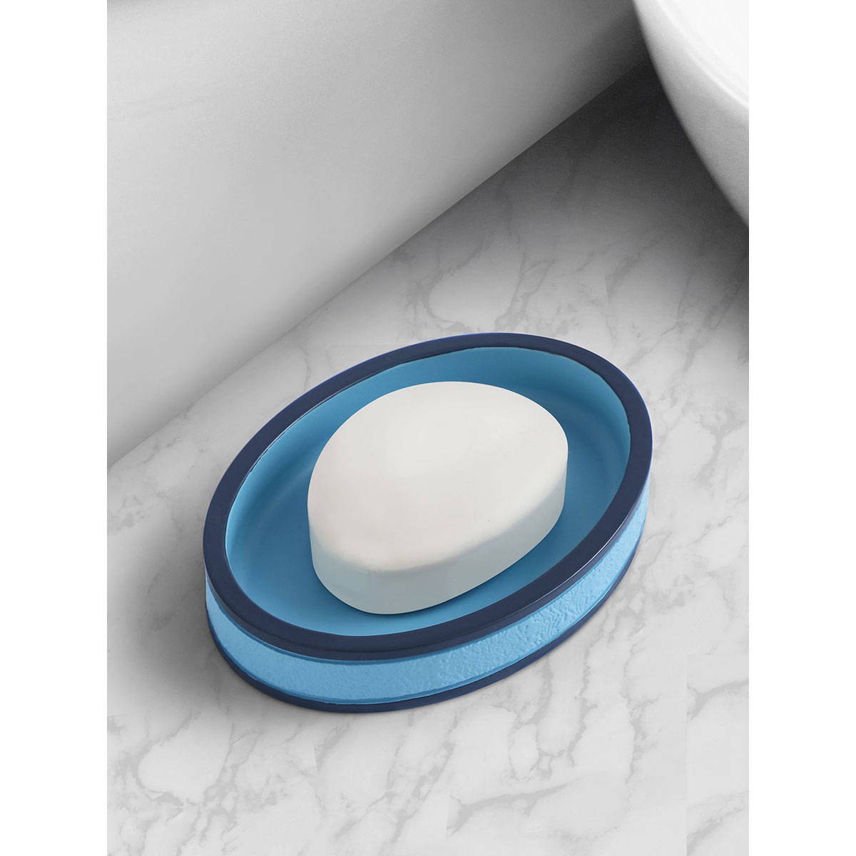 OBSESSIONS Polyresin Soap Dish with Hole, Teal Green