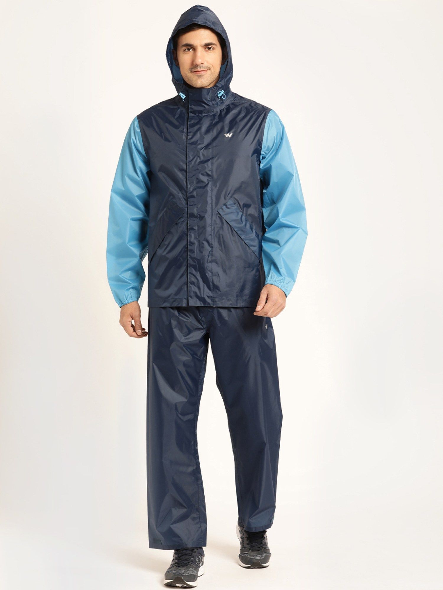 Buy Wildcraft Men Navy Blue Polyester Colorblock Rain Jacket with