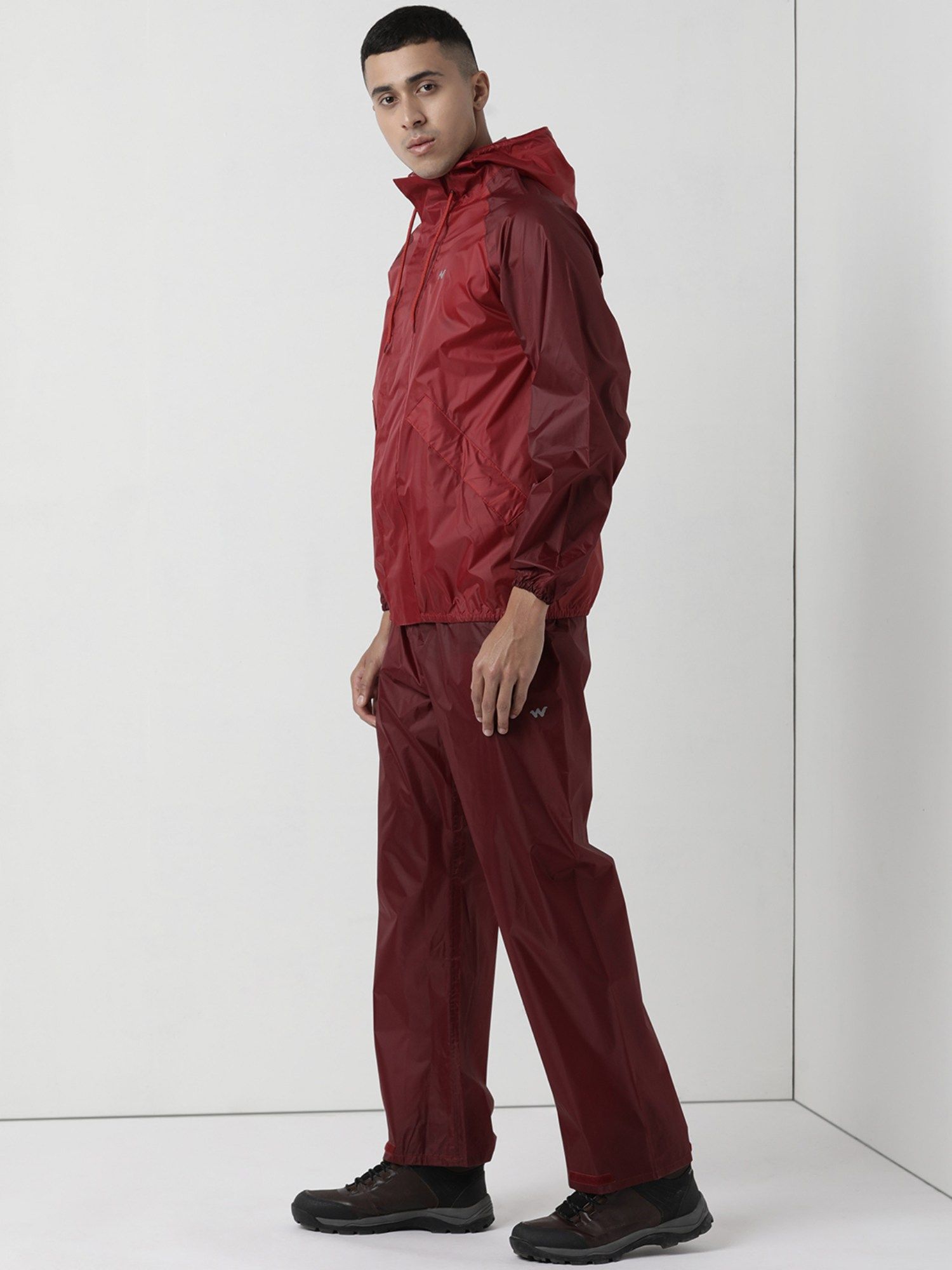 Buy Wildcraft Men Red Polyester Solid Rain Jacket with Pant Set