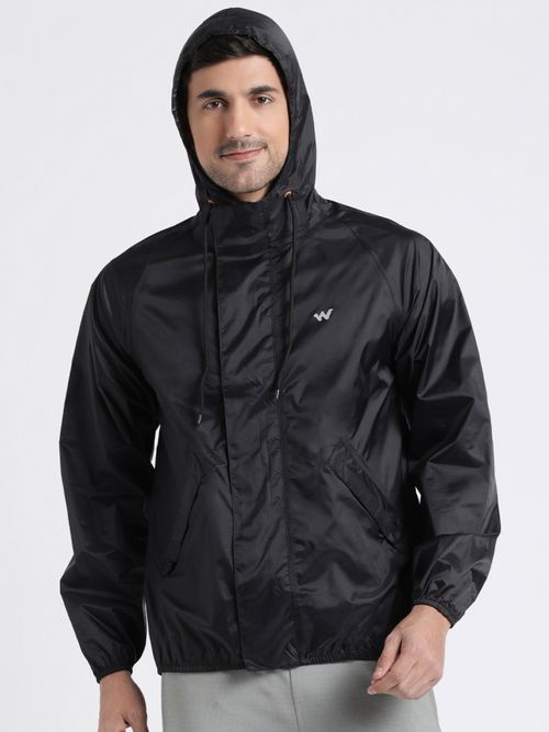 Buy Wildcraft Men Black Polyester Solid Rain Jacket Online