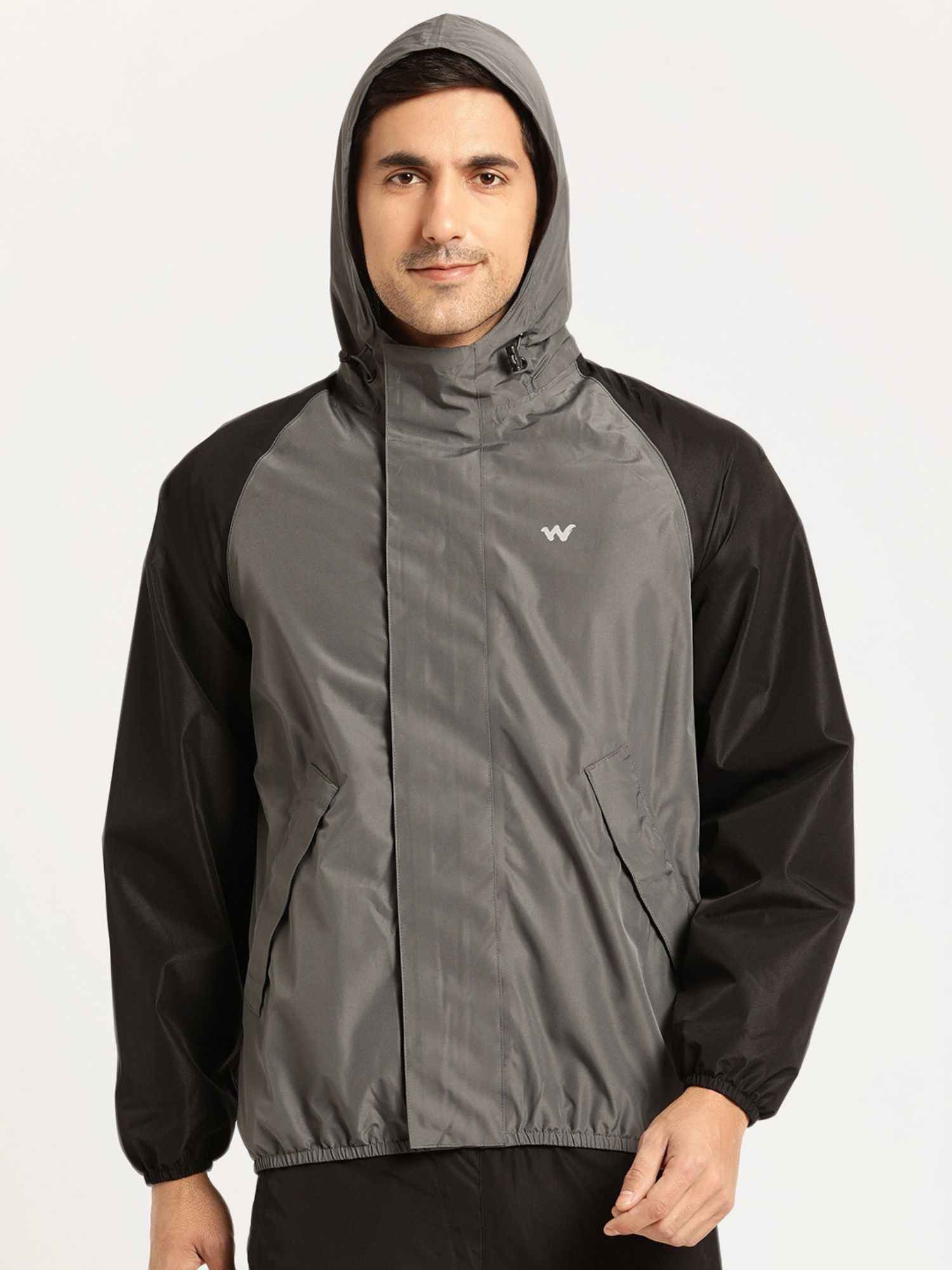 Buy Wildcraft Men Grey Polyester Colorblock Rain Jacket Online