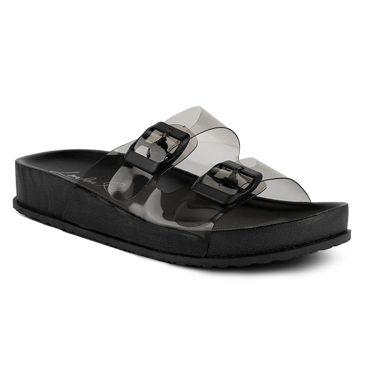 London Rag Solid Black Sliders EURO 36