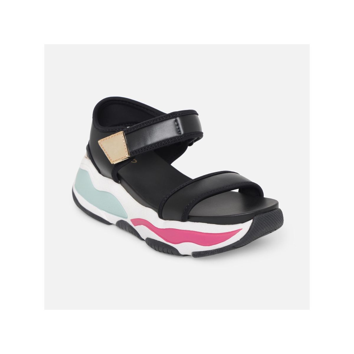 Aldo Solid Black Sandals UK 2