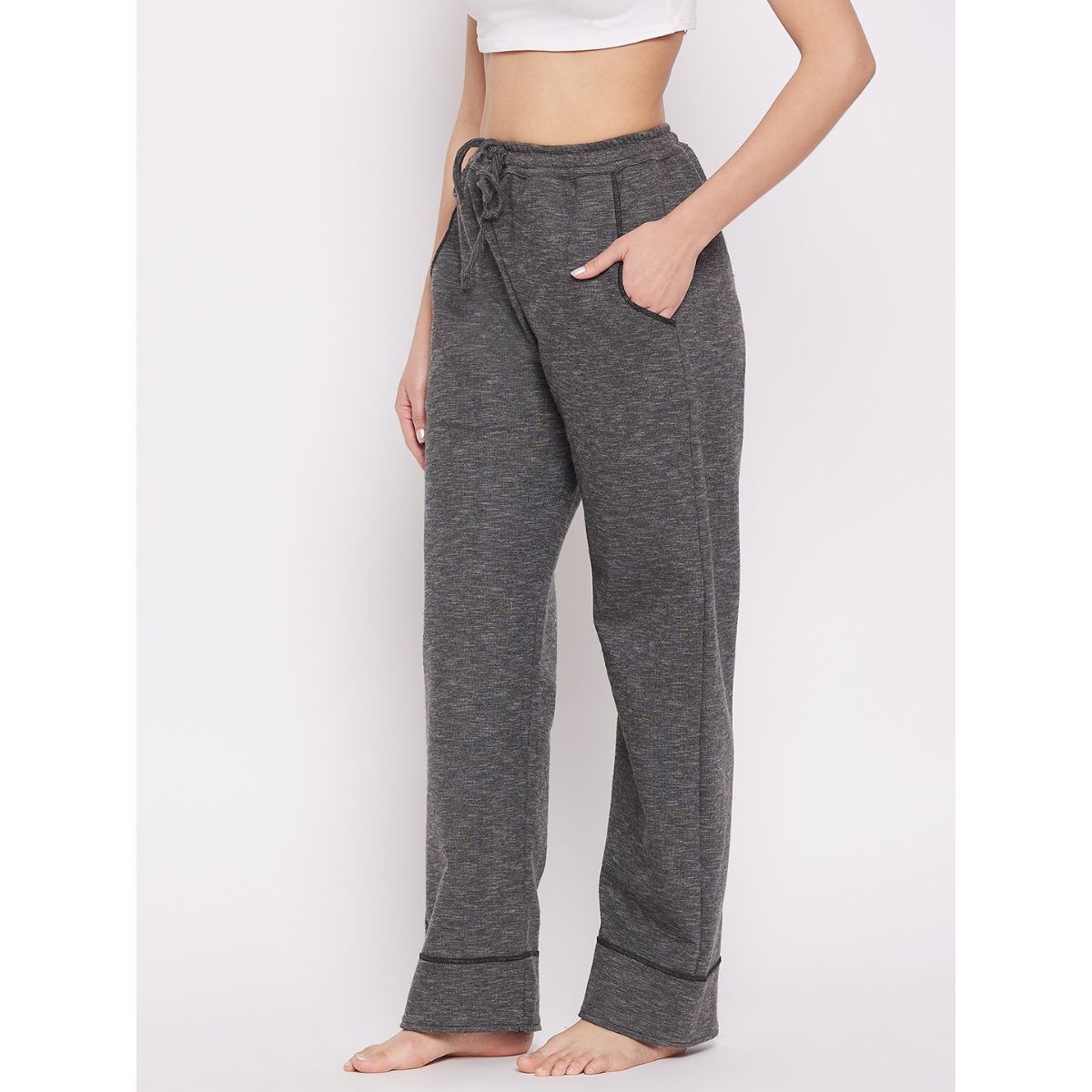 Buy The Kaftan Company Grey Comfort Fitted Lounge Pants Online