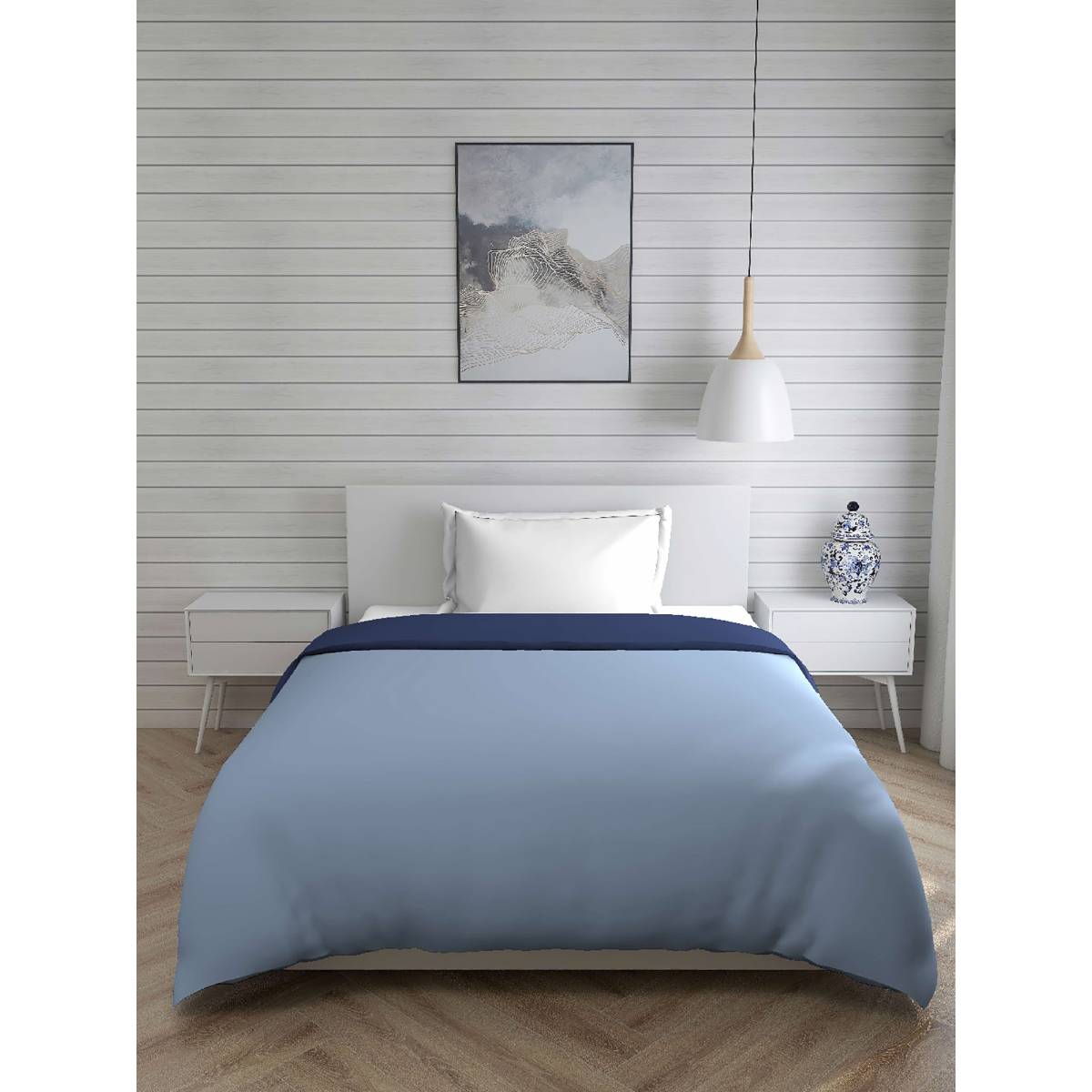 Layers Savona 120 GSM TC Single Comforter -Blue