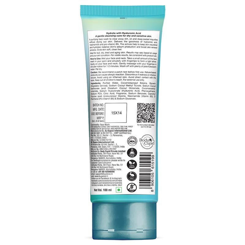 WOW Skin Science Hyaluronic Acid Face Wash Gel Buy WOW Skin Science