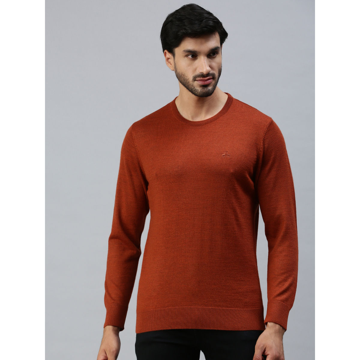 Rust pullover sweater sales
