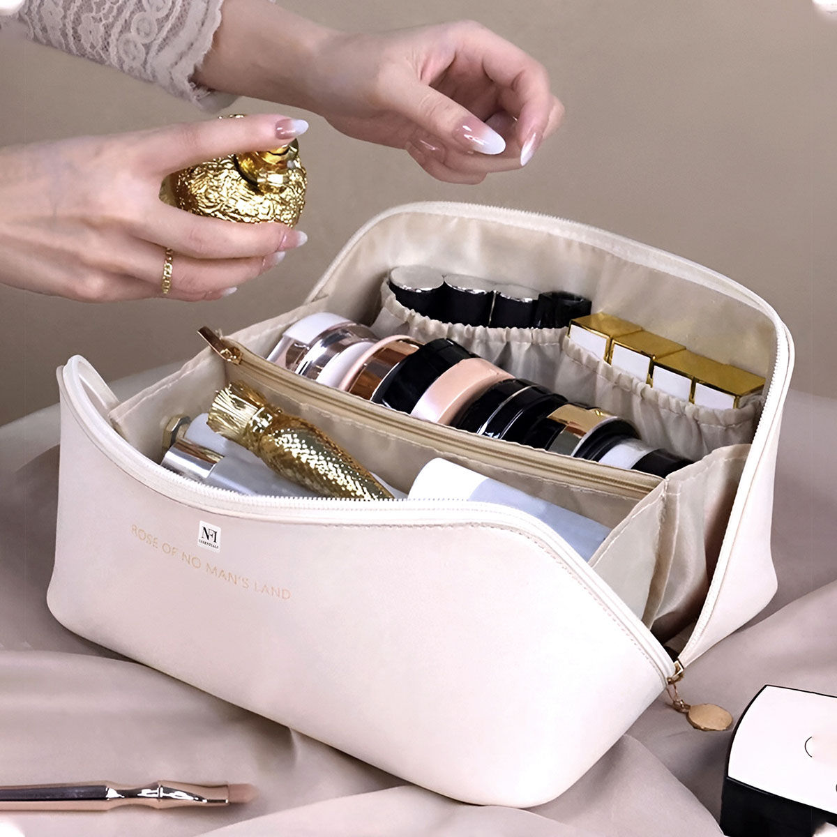 Makeup organizer bag travel discount