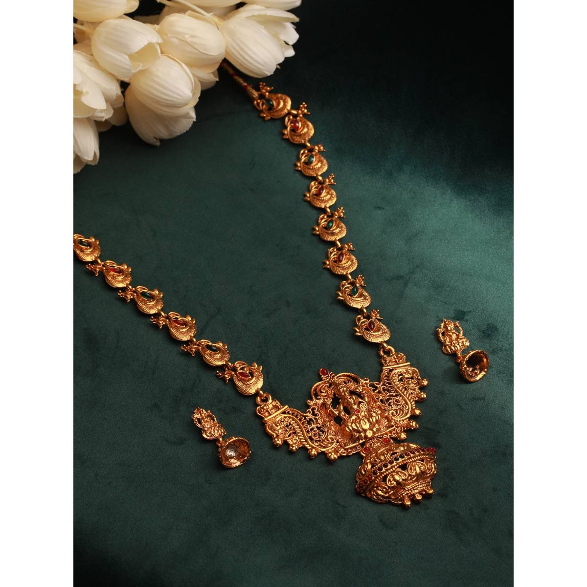 Aatmana Gold Plated Temple Jewellery Set