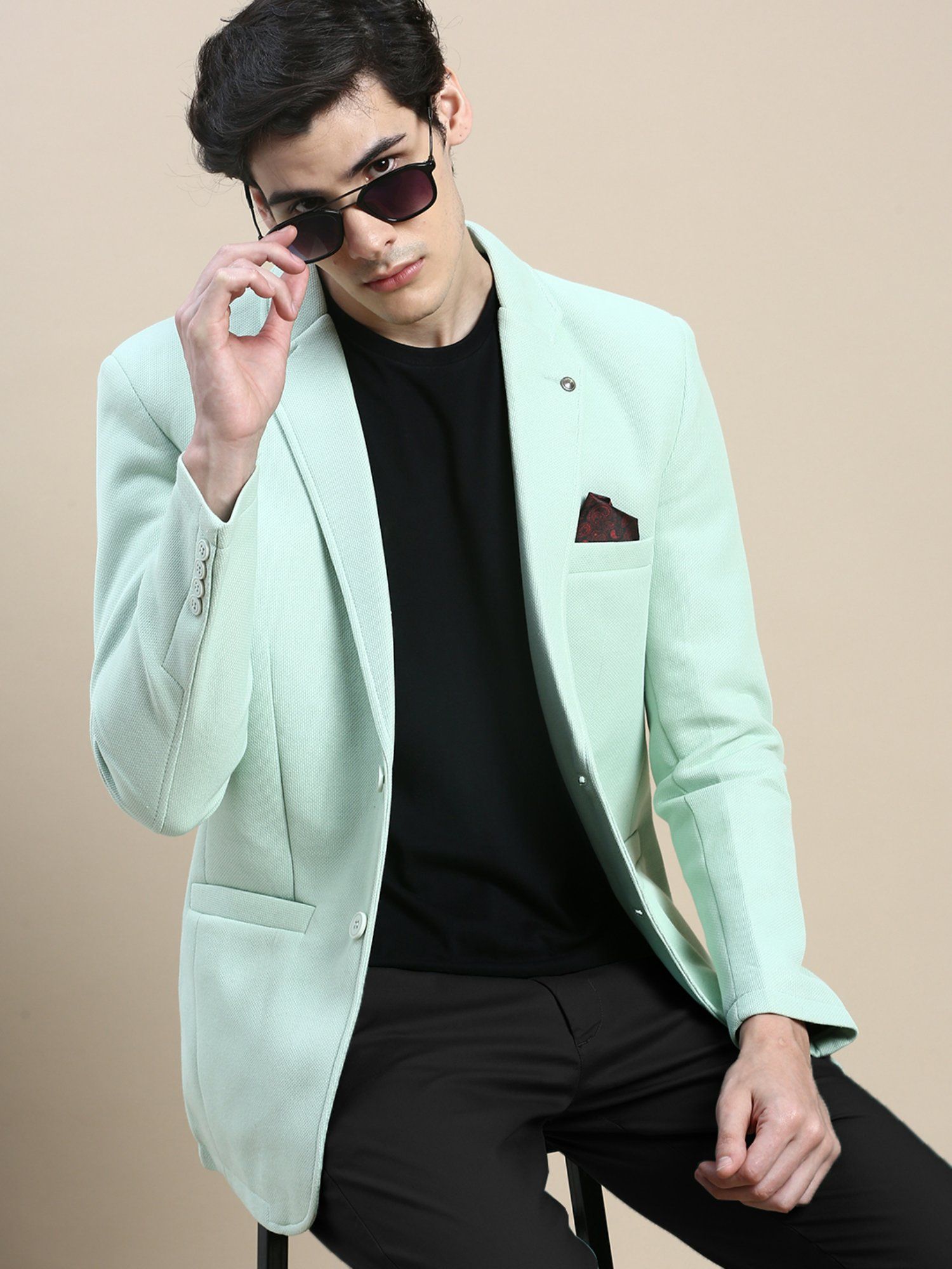 Mint green clearance blazer men