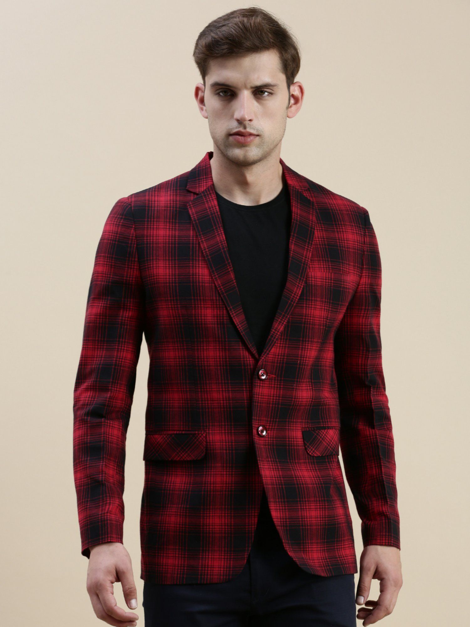 Red checked blazer new arrivals