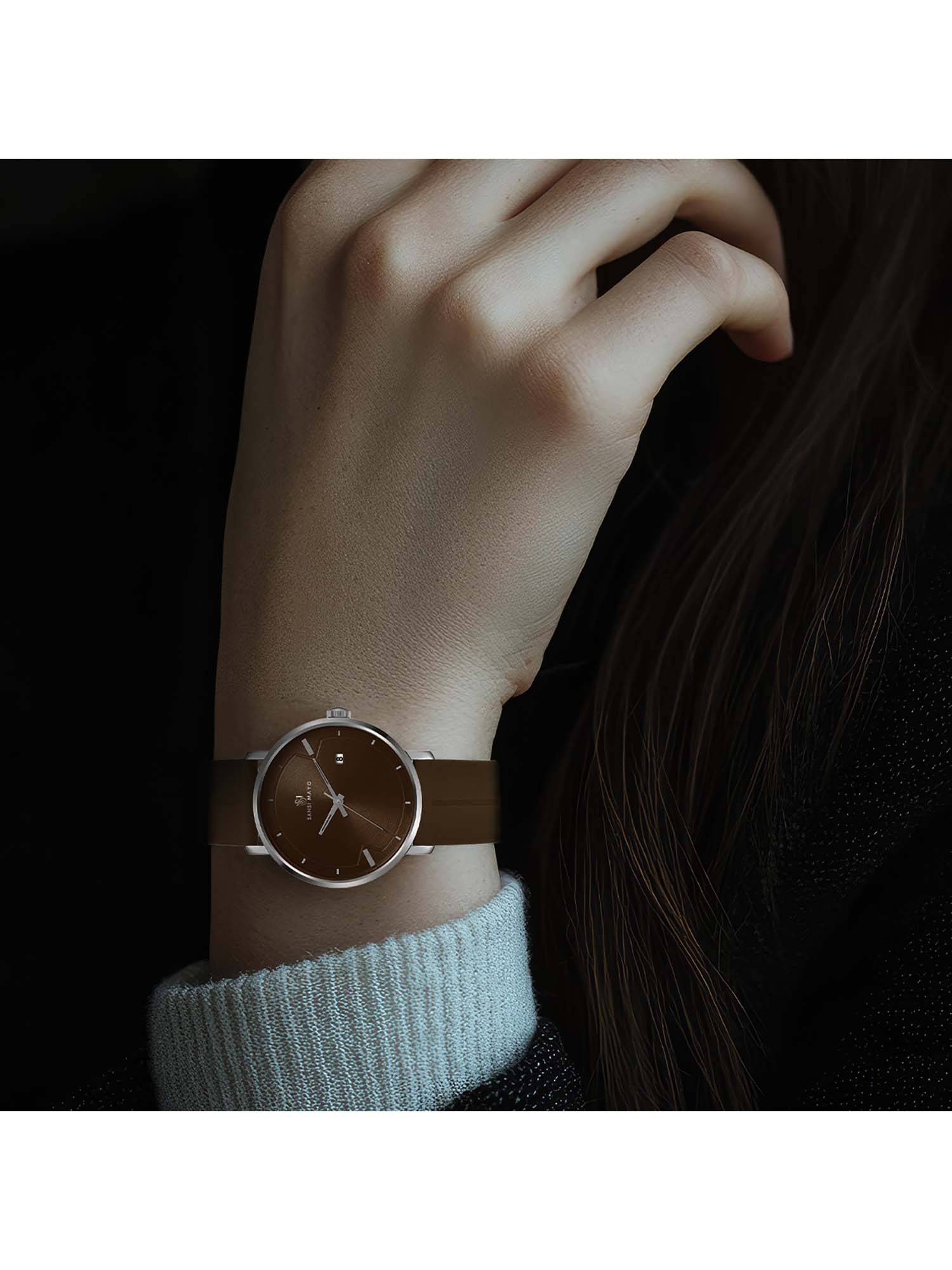 Sansi Mayo Brown Silicone Strap Men Watch (Sm-M-170-Br-S-Br)