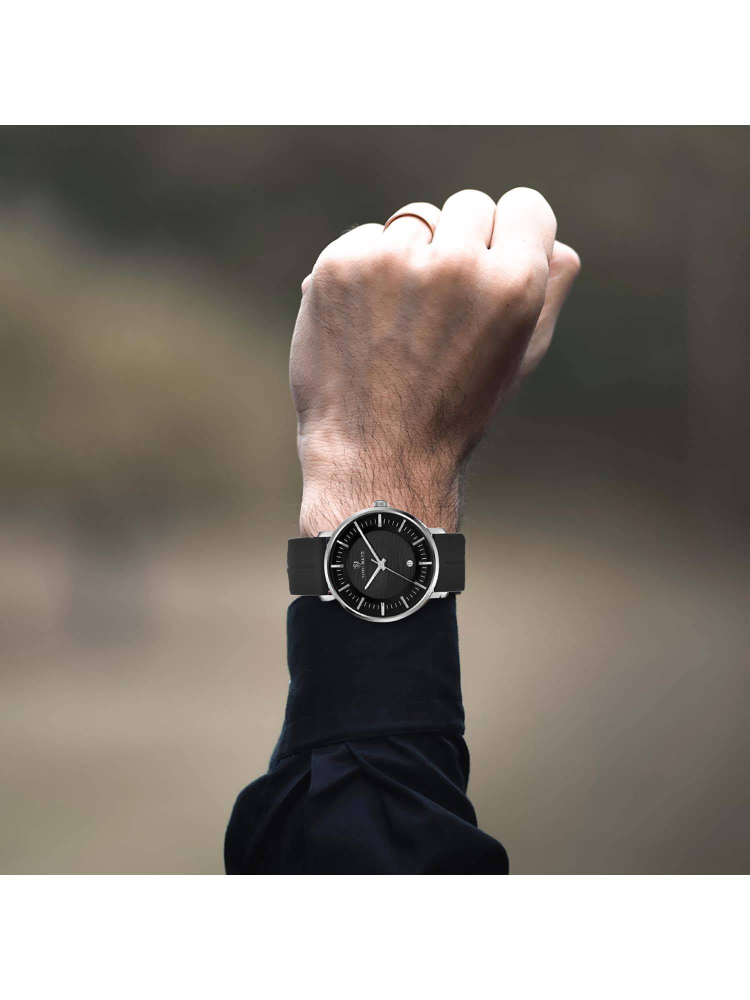 Sansi Mayo Black Silicone Strap Men Watch (Sm-M-174-B-S-B)