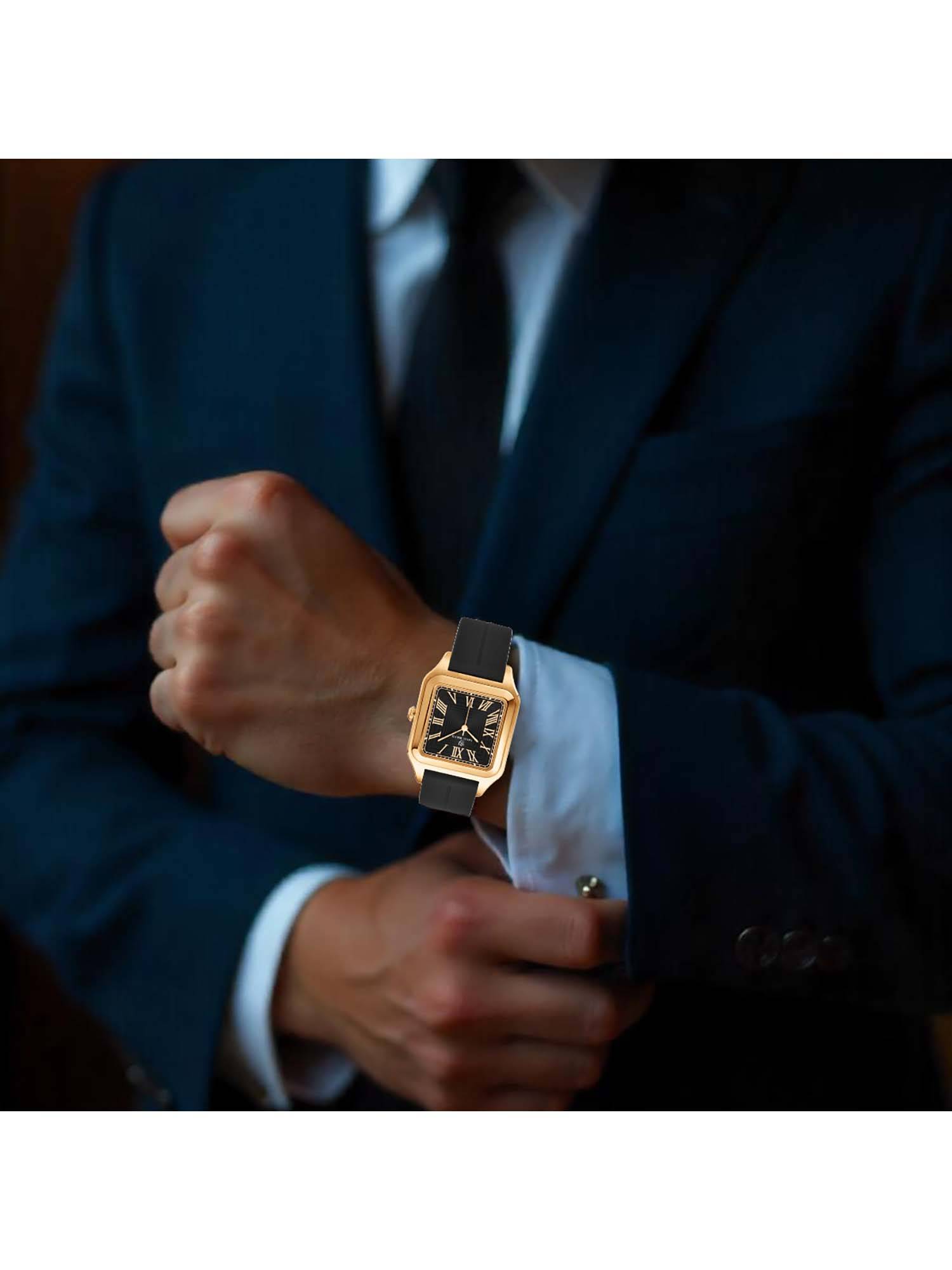 Sansi Mayo Black Silicone Strap Men Watch (Sm-M-183-B-Rg-B)