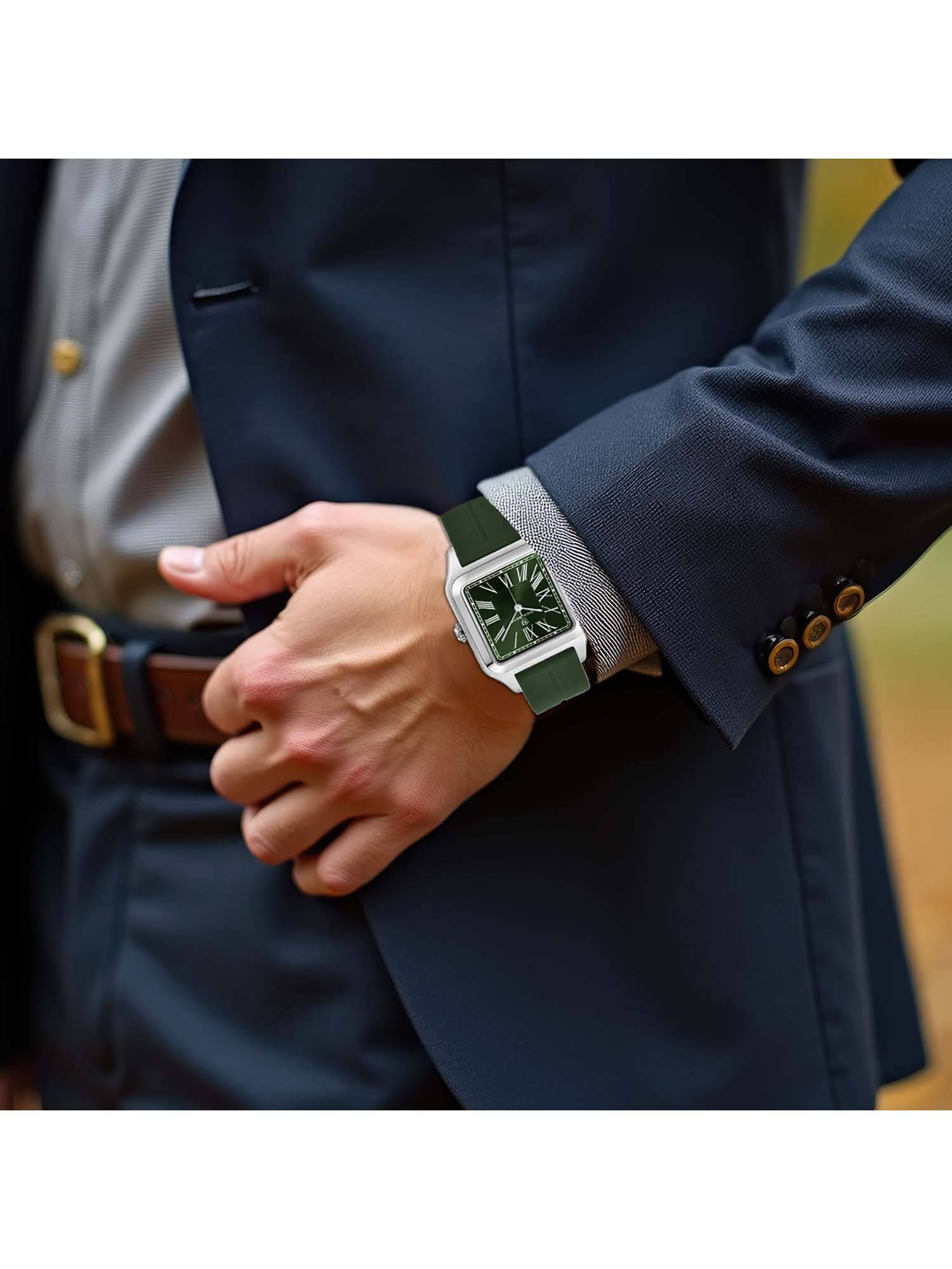Sansi Mayo Green Silicone Strap Men Watch (Sm-M-190-Ge-S-Ge)