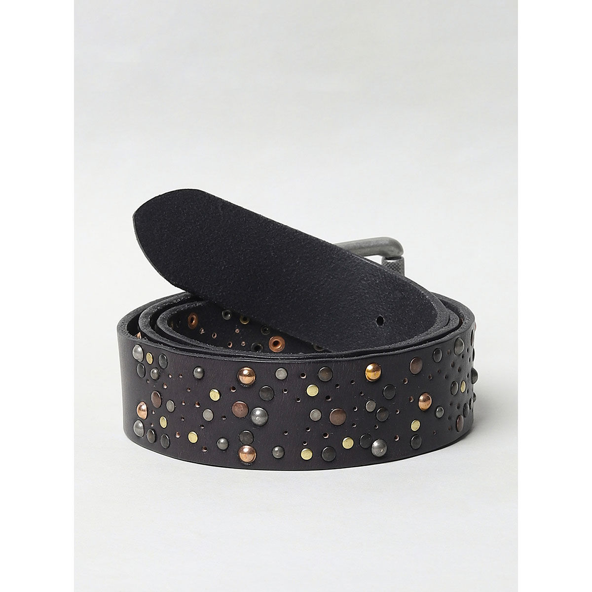 Buy Jack & Jones Black Studded Leather Belt Online