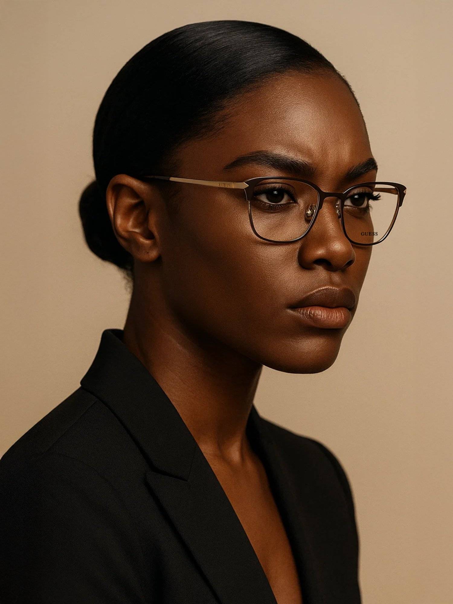 Guess Eyewear for Women with Matt Dark Brown-Light Gold Metal Frame (49)