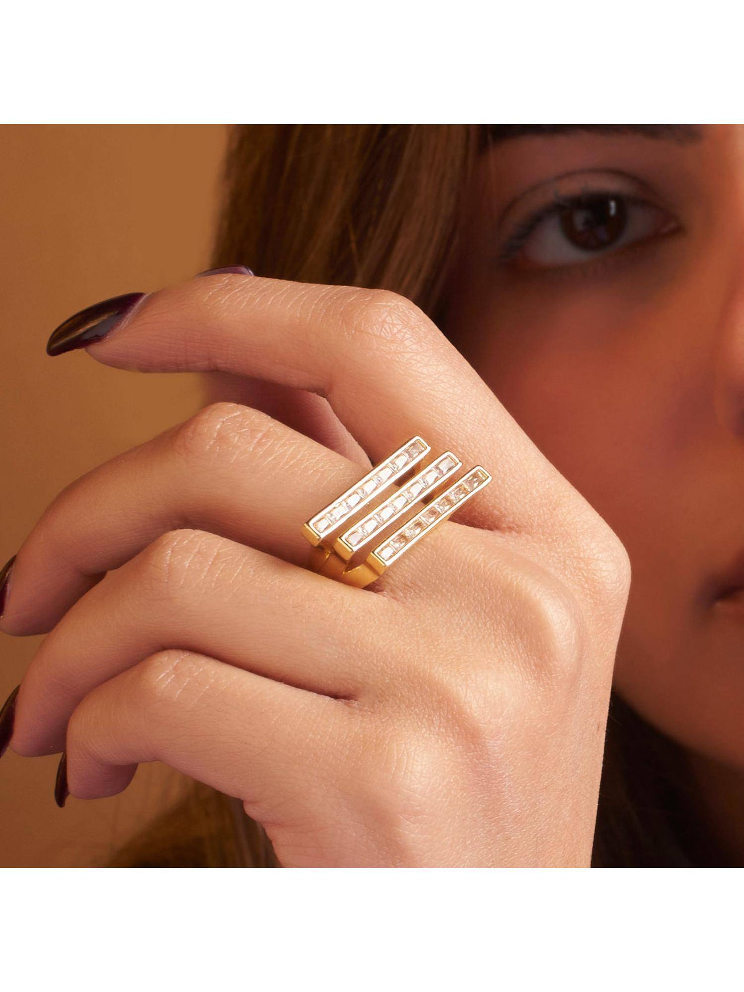 Salty White Trilogy Diamond Ring