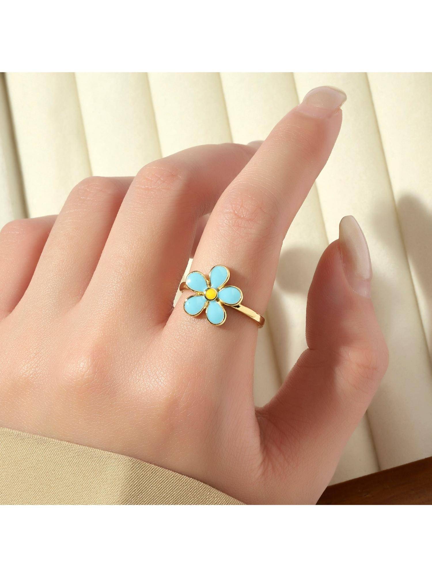 Salty Blue Bud Ring