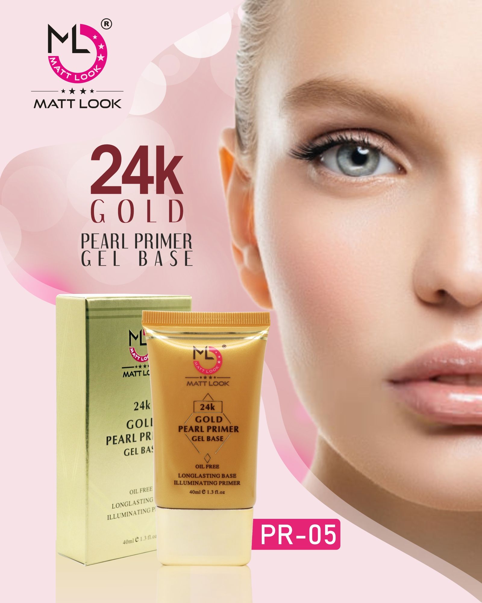 Buy Matt look 24k Gold Pearl Primer Gel Base Online