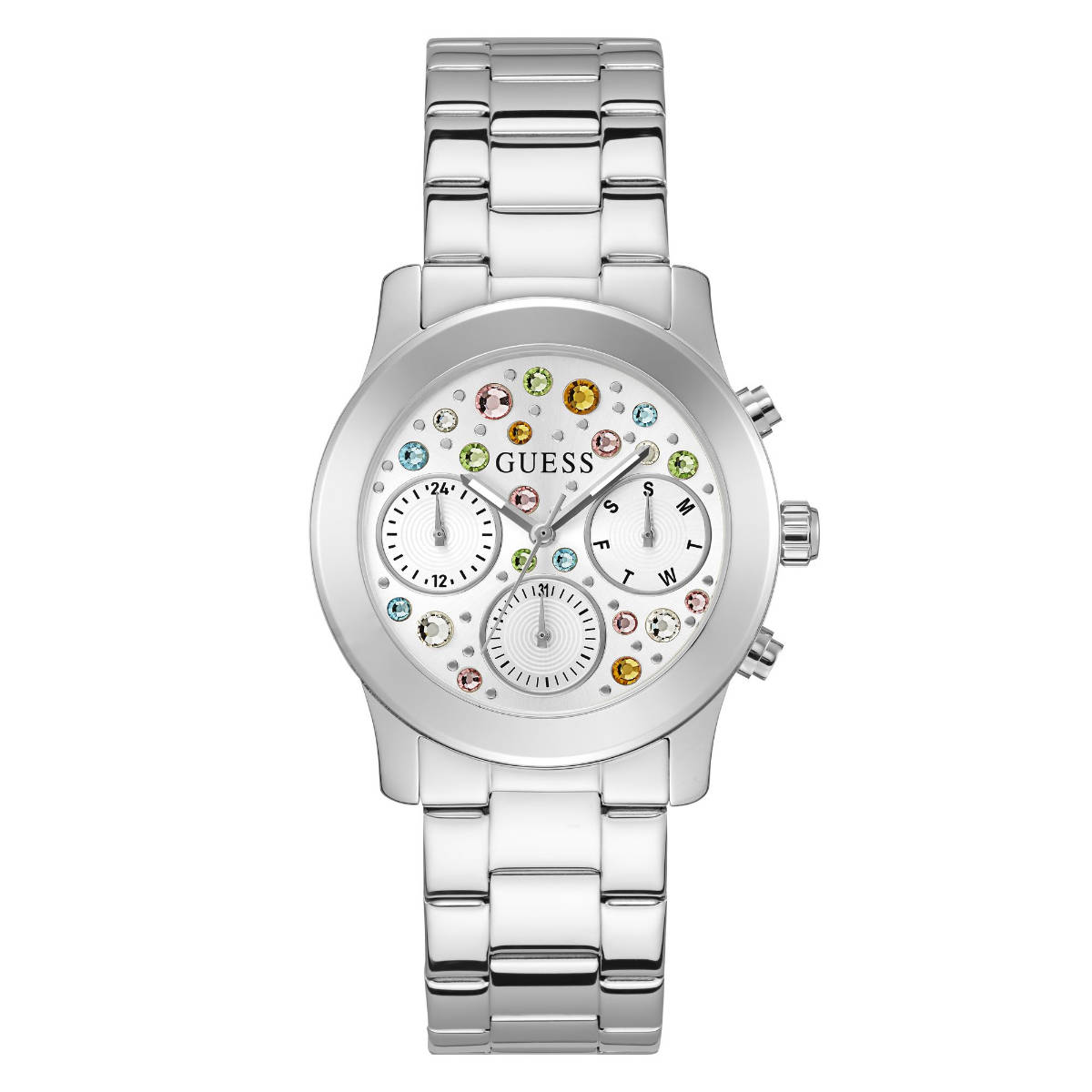 Guess Silver Dial Women Analog Watch - GW0559L1 (M)